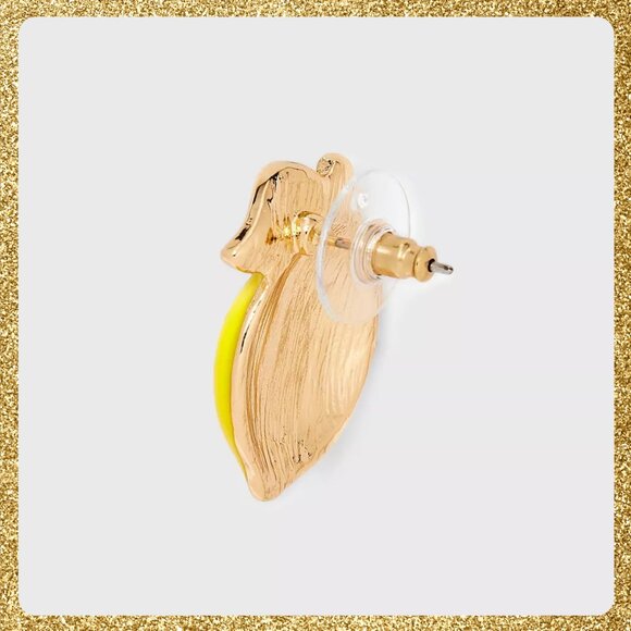 🍋 Cute Lemon Enameled Stud Earrings by "a new day" NWT - Picture 3 of 4